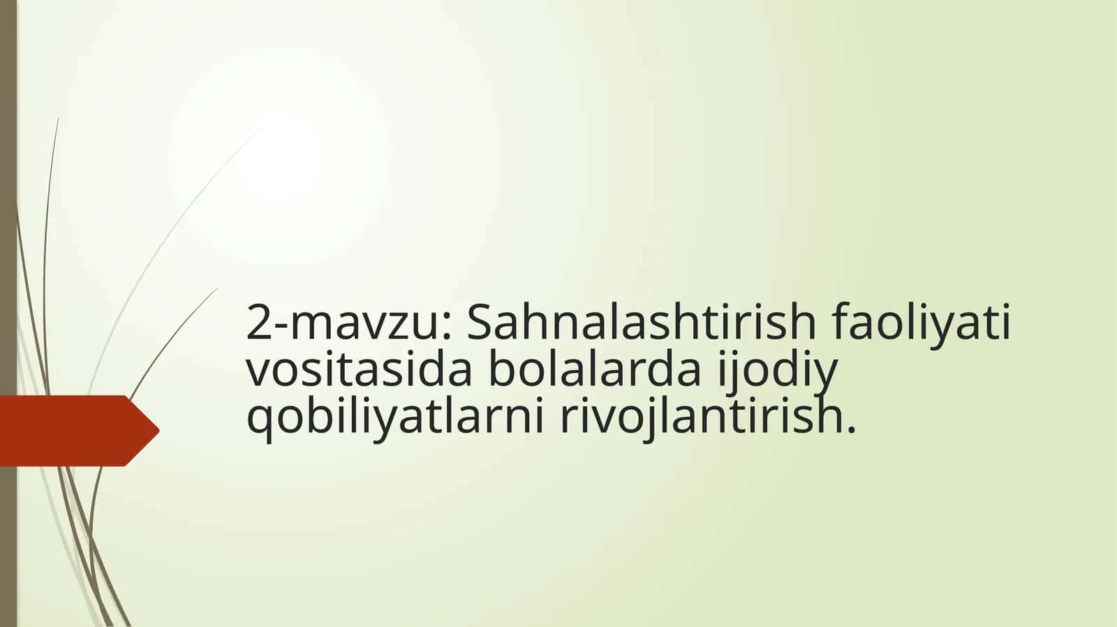 Sahnalashtirish faoliyati