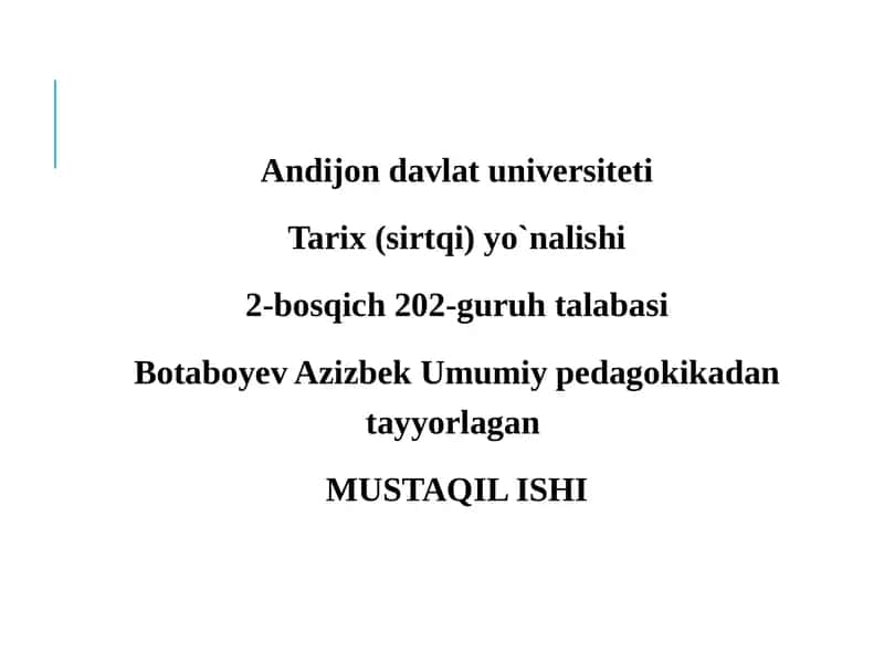 Ta’lim Metodlari va Vositalari Tahlili