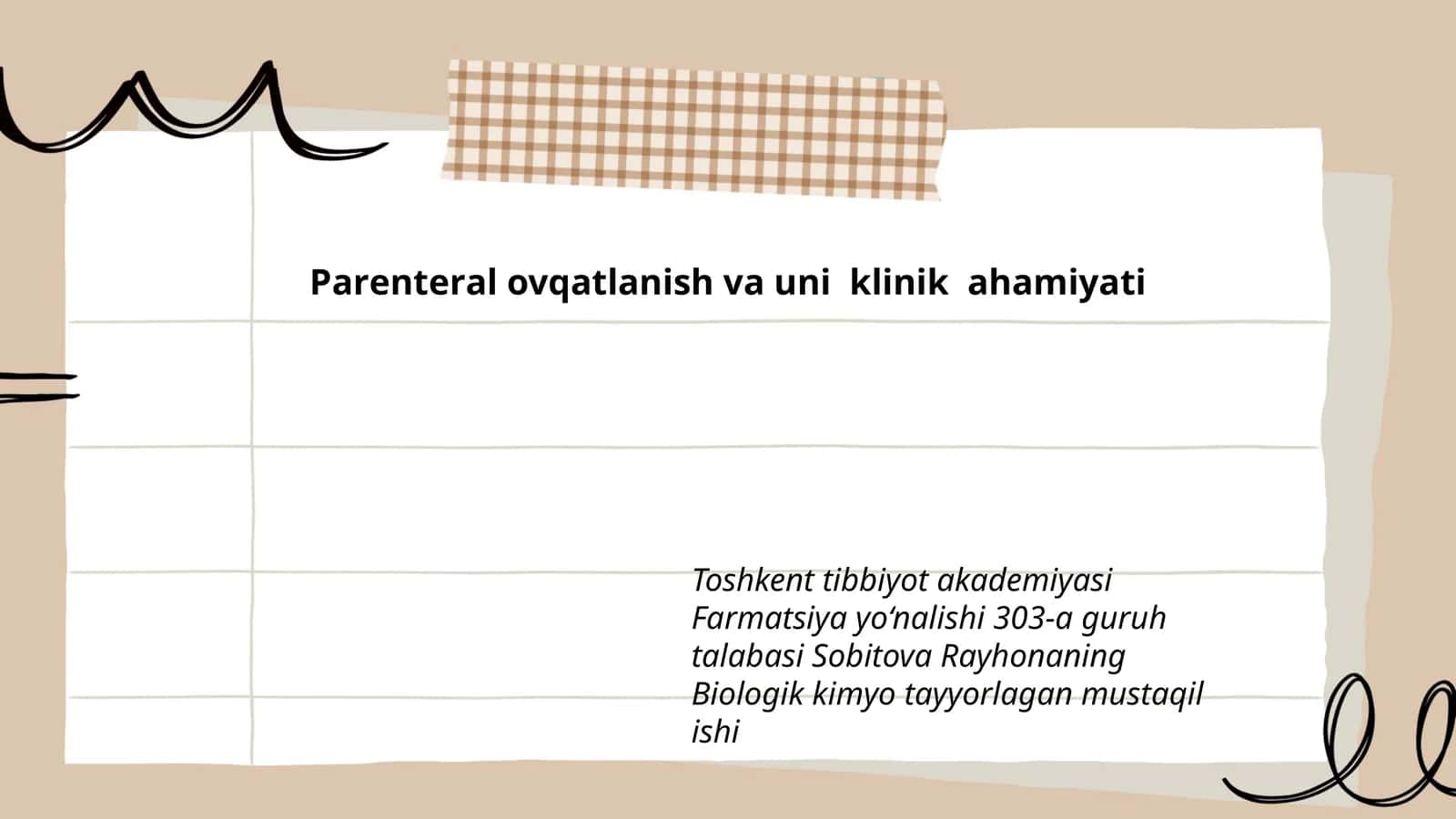 Раrеntеrаl ovqatlanish va uni klinik ahamiyati
