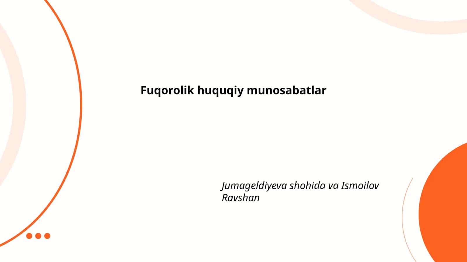 Fuqorolik huquqiy munosabatlar