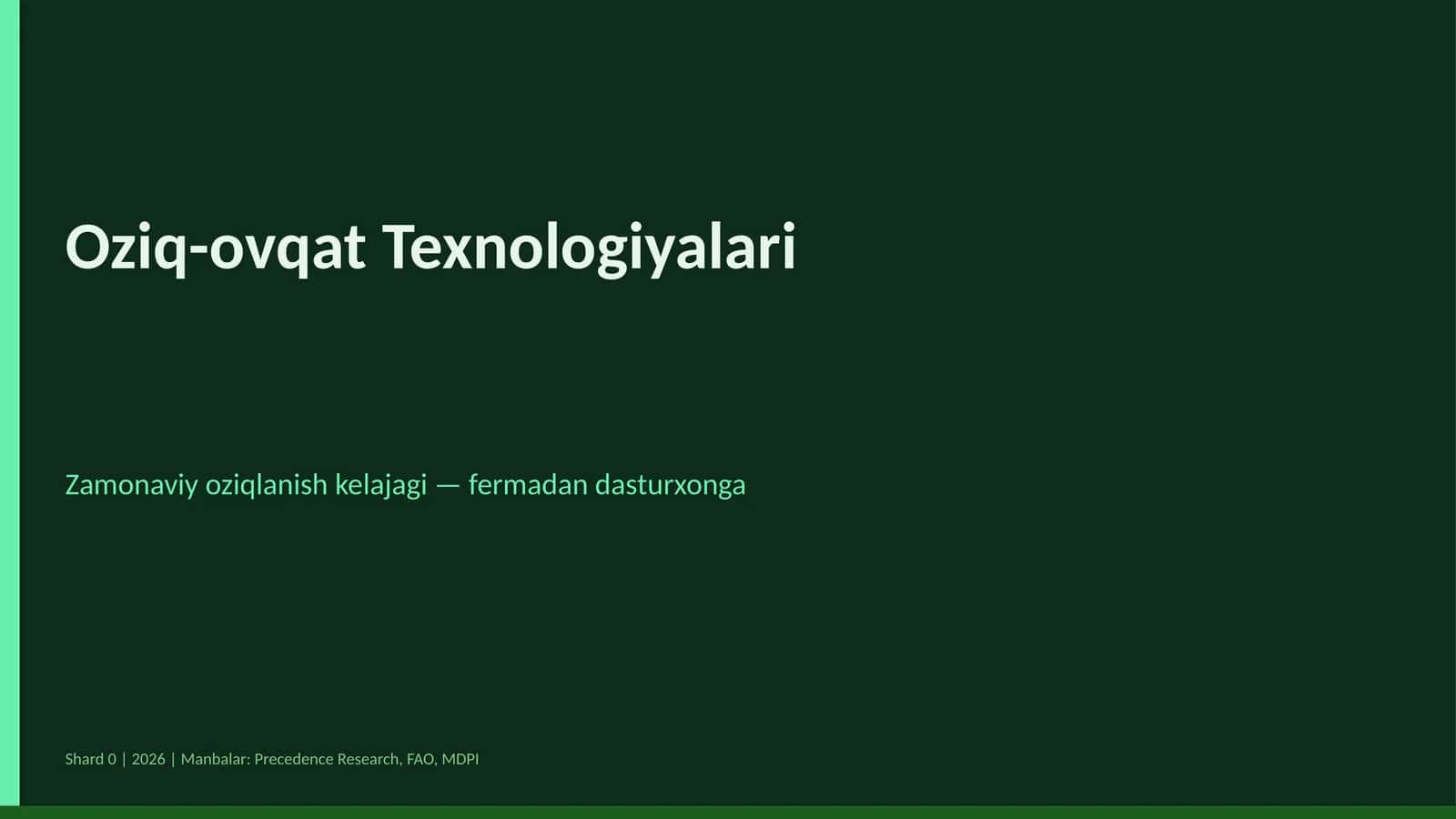 Oziq-ovqat Texnologiyalari