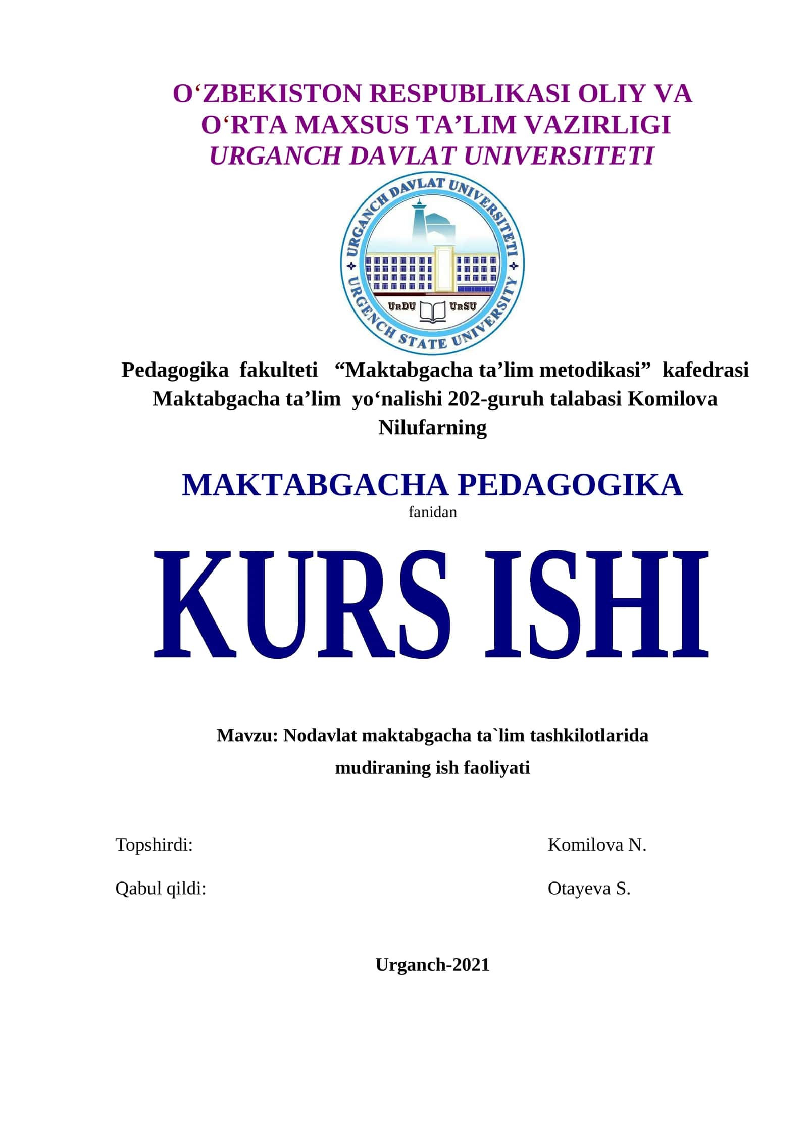 KURS ISHI