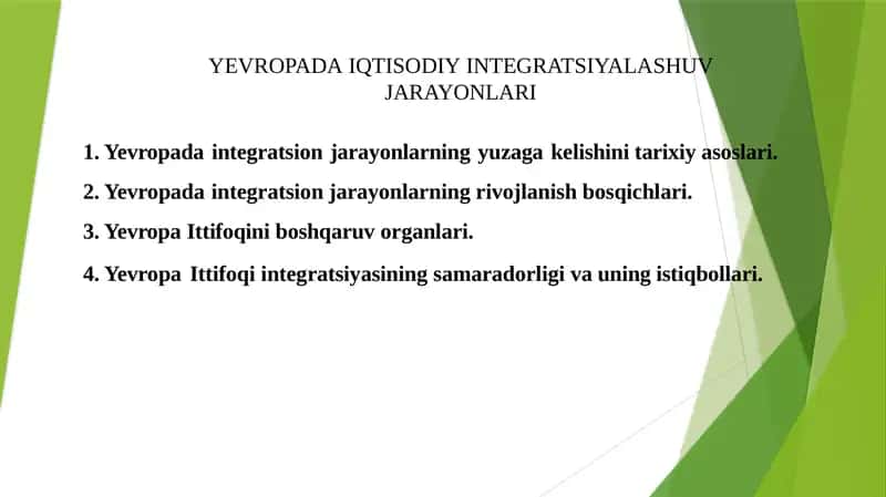 yevropada iqtisodiy joylashuv