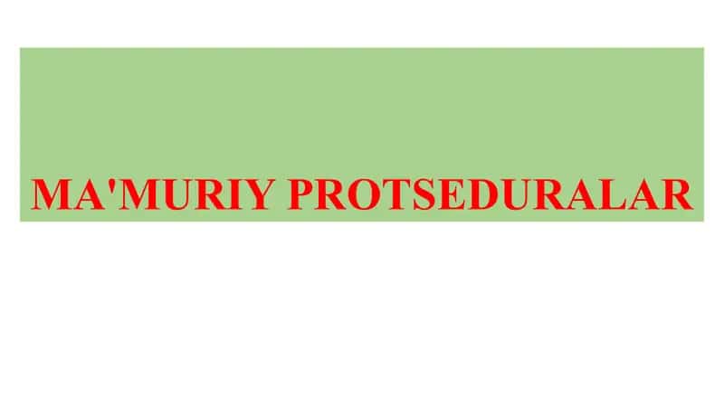 Ma'muriy protseduralar