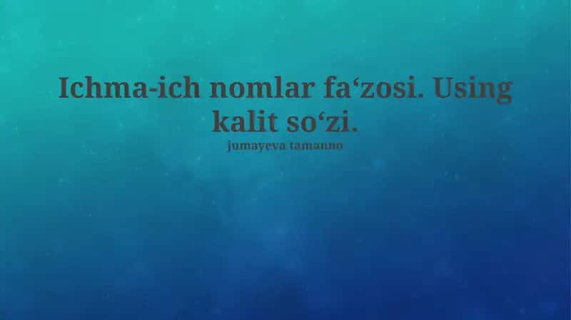 Ichma-Ich Nomlar Bo'shlig'i