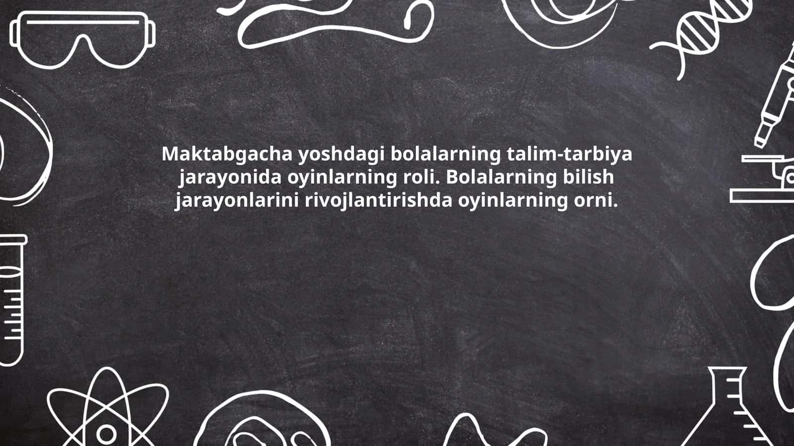 Maktabgacha yoshdagi bolalarning talim-tarbiya jarayonida oyinlarning roli. Bolalarning bilish jarayonlarini rivojlantirishda oyinlarning orni