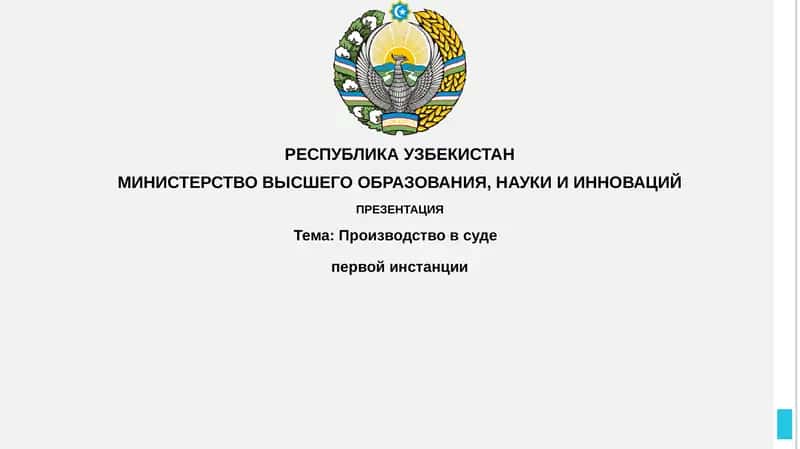 Презентация "Производство в суде первой инстанции"