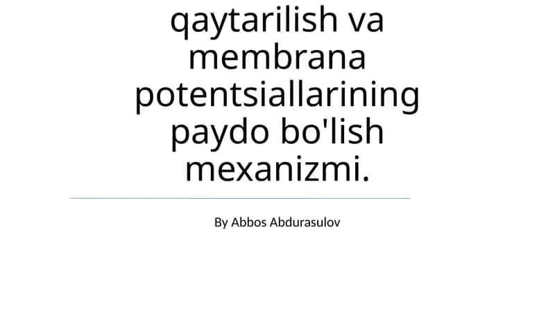 Elektrod, Oksidlanish-qaytarilish va Membrana Potentsiallarining Paydo Bo'lish Mexanizmi