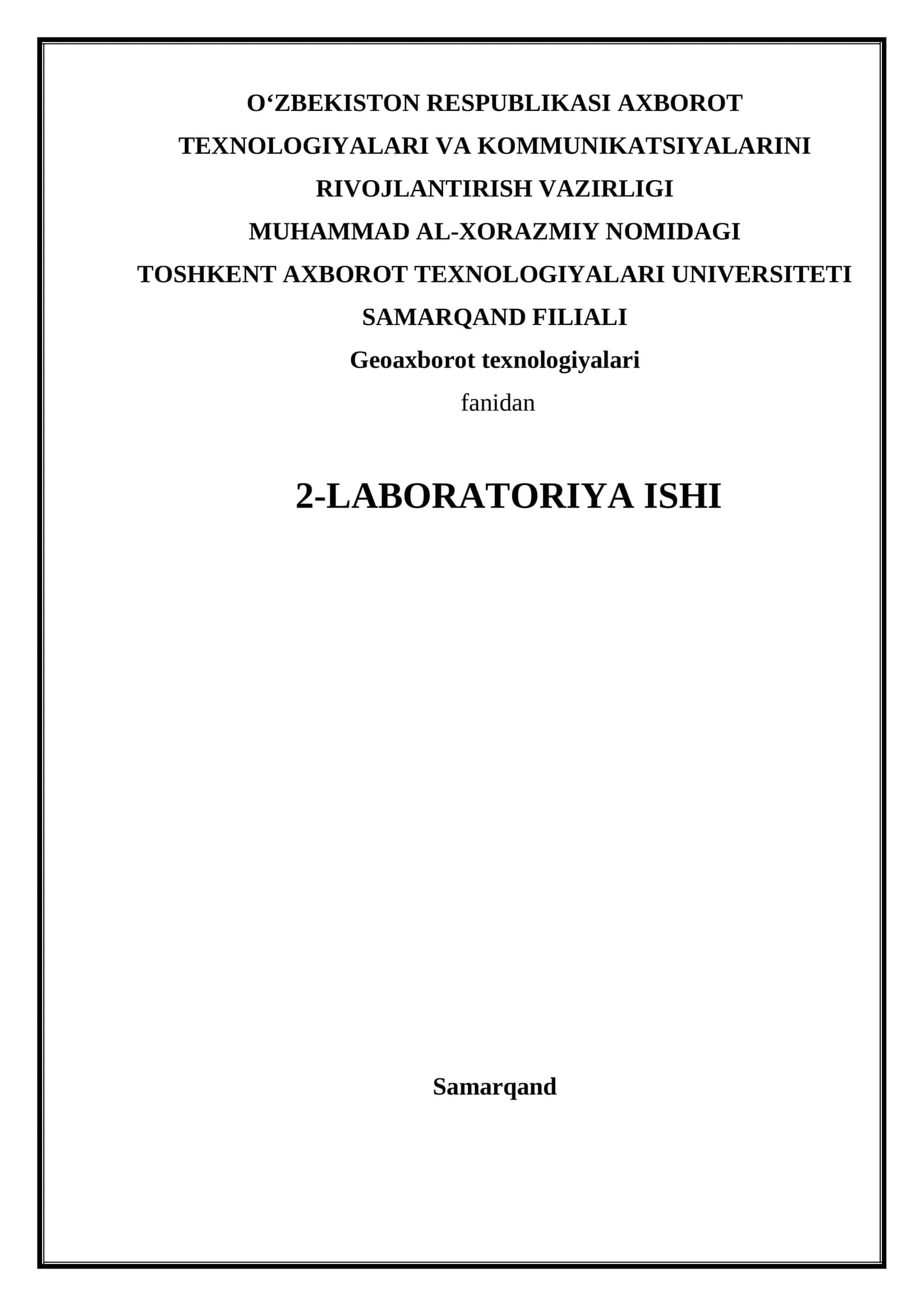 Suniy yo’ldosh tasvirlarini vektorizatsiyalash, turli ochiq mandalardan ma’lumotlarni yuklab olish, xarita maketini yaratish algoritmi va uning elementlarini yaratish,  Semi-automatic classification plagini bilan ishlash.