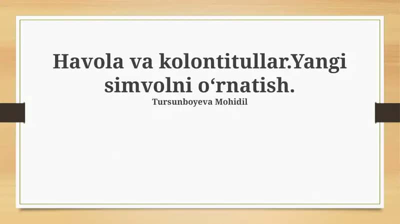 Havola va kolontitullar