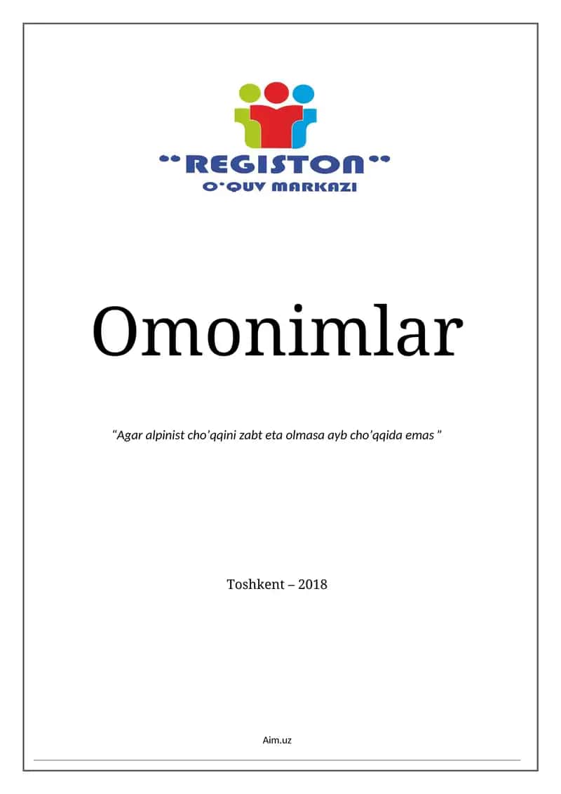 Omonimlar
