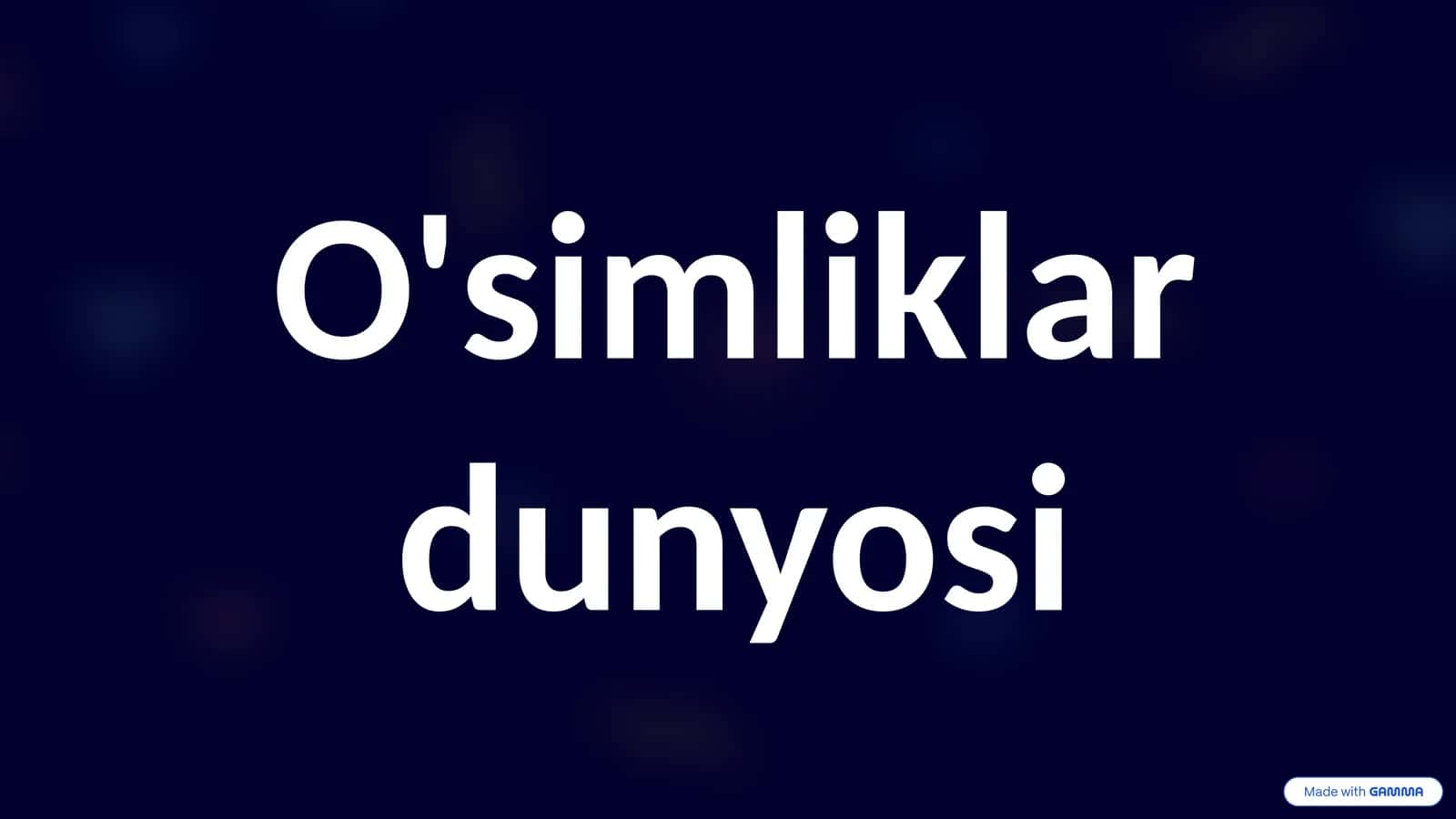 O'simliklar Dunyosi: Hayotning Rang-barang Sahifasi