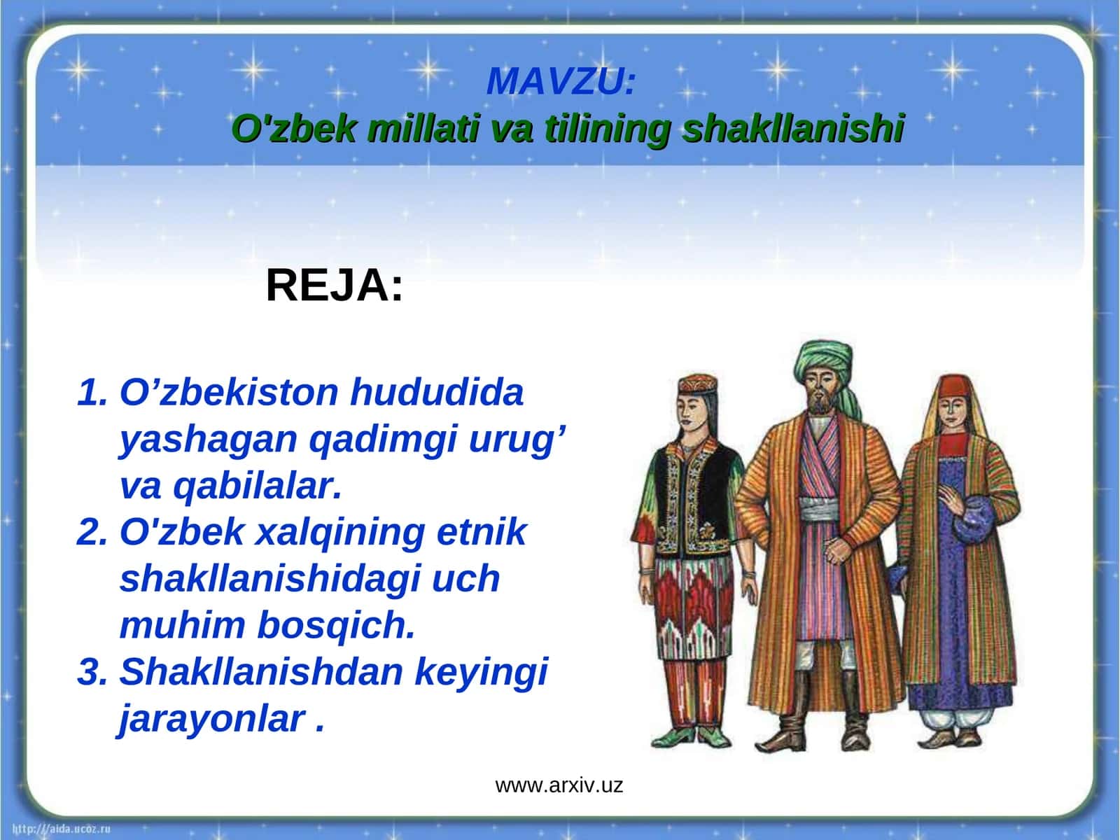 O'zbek millati va tilining shakllanishi