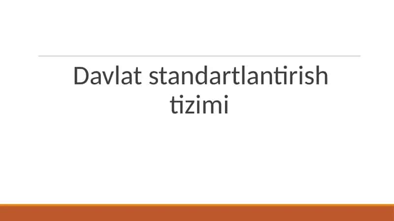 Davlat standartlantirish tizimi