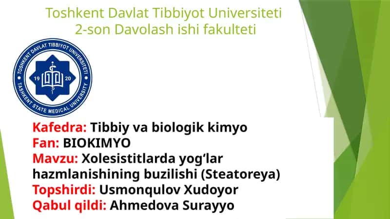 Xolesistitlarda yog'lar hazmlanishining buzilishi (Steatoreya)