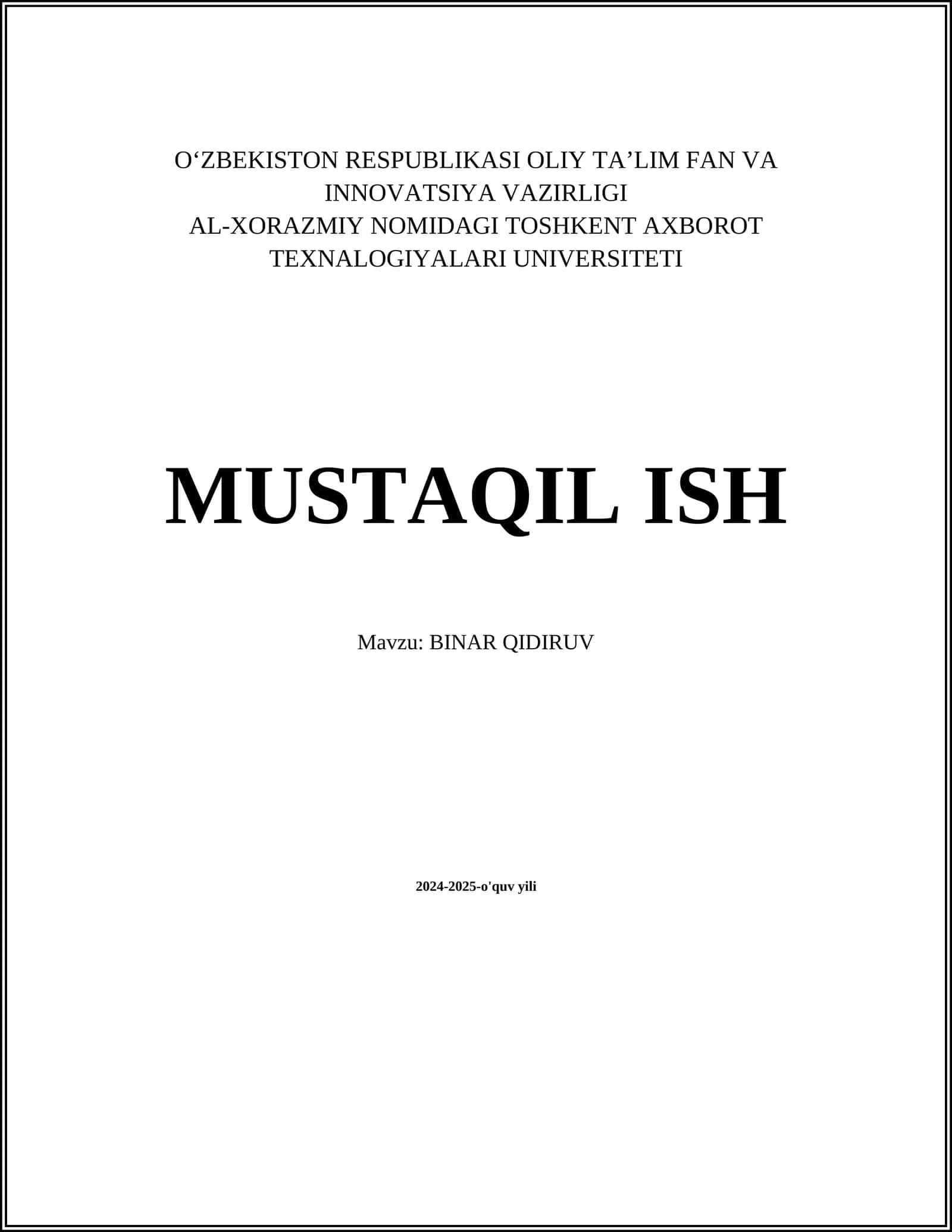 BINAR QIDIRUV