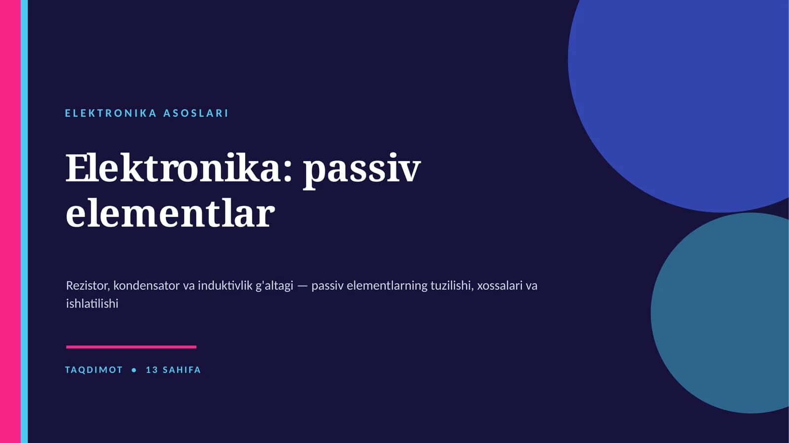 Elektronika ASOSLARI