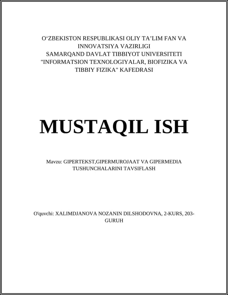Gipermedia: ta'rif va multimediya integratsiyasi