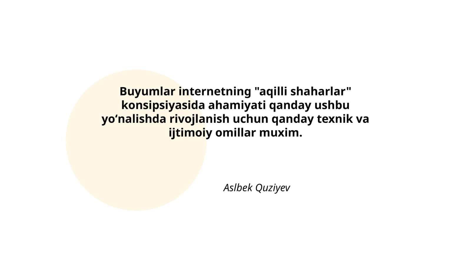 Buyumlar internet va aqlli shaharlar