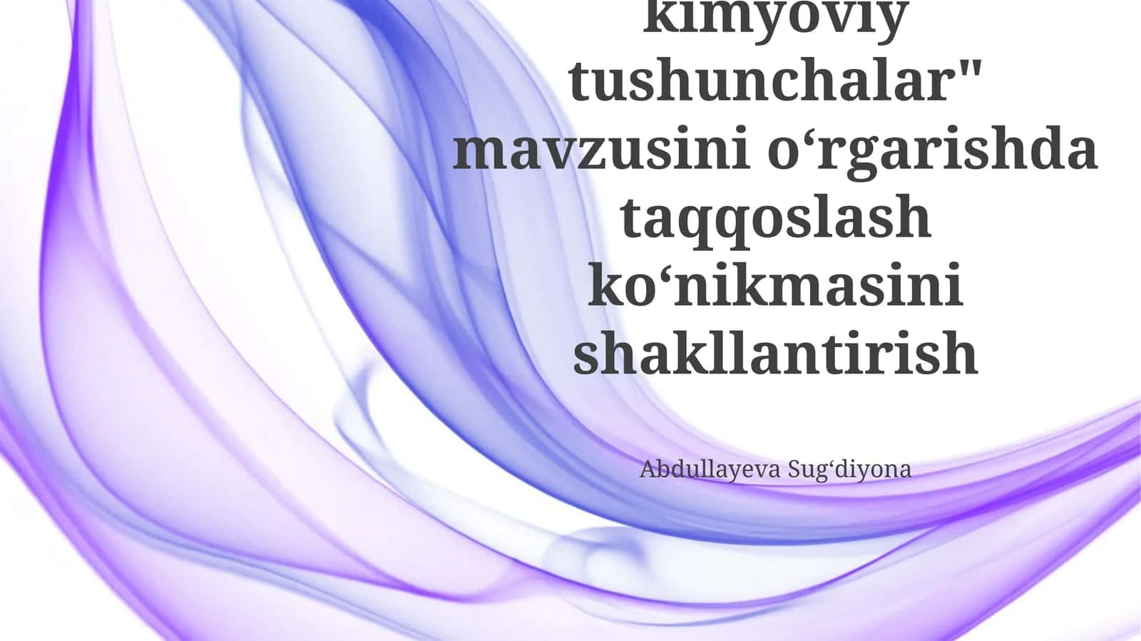 Boshlangʻich kimyoviy tushunchalar