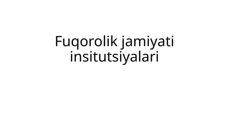 Fuqorolik institutlari
