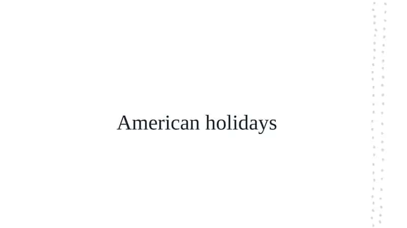Modern American Holidays