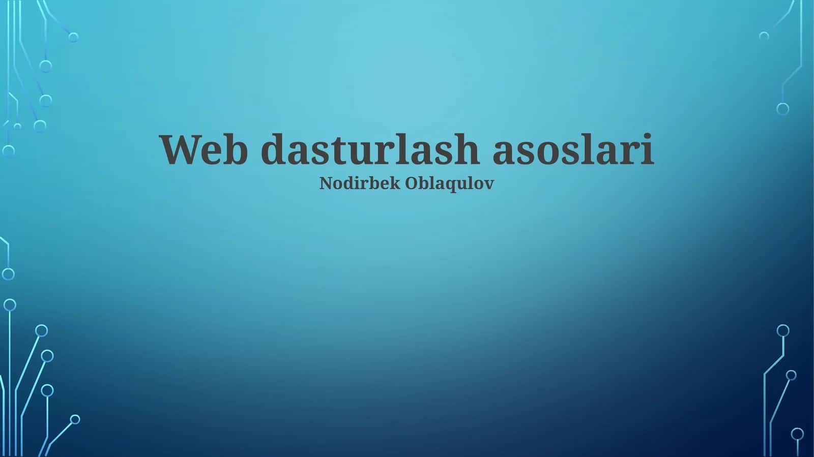 Web dasturlash asoslari