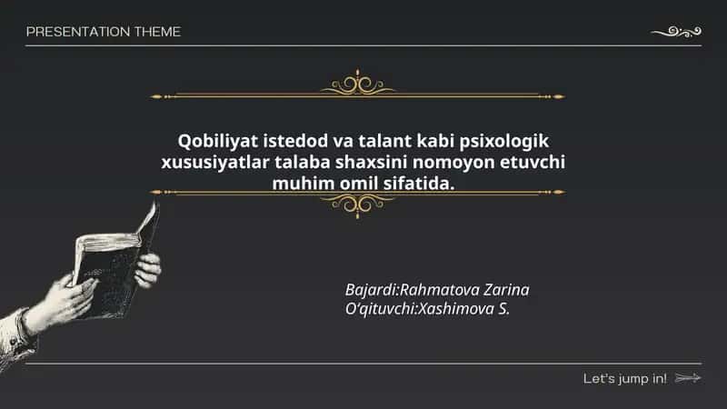 Qobiliyat, istedod va talant tushunchalarining pedagogik-psixologik ta'rifi