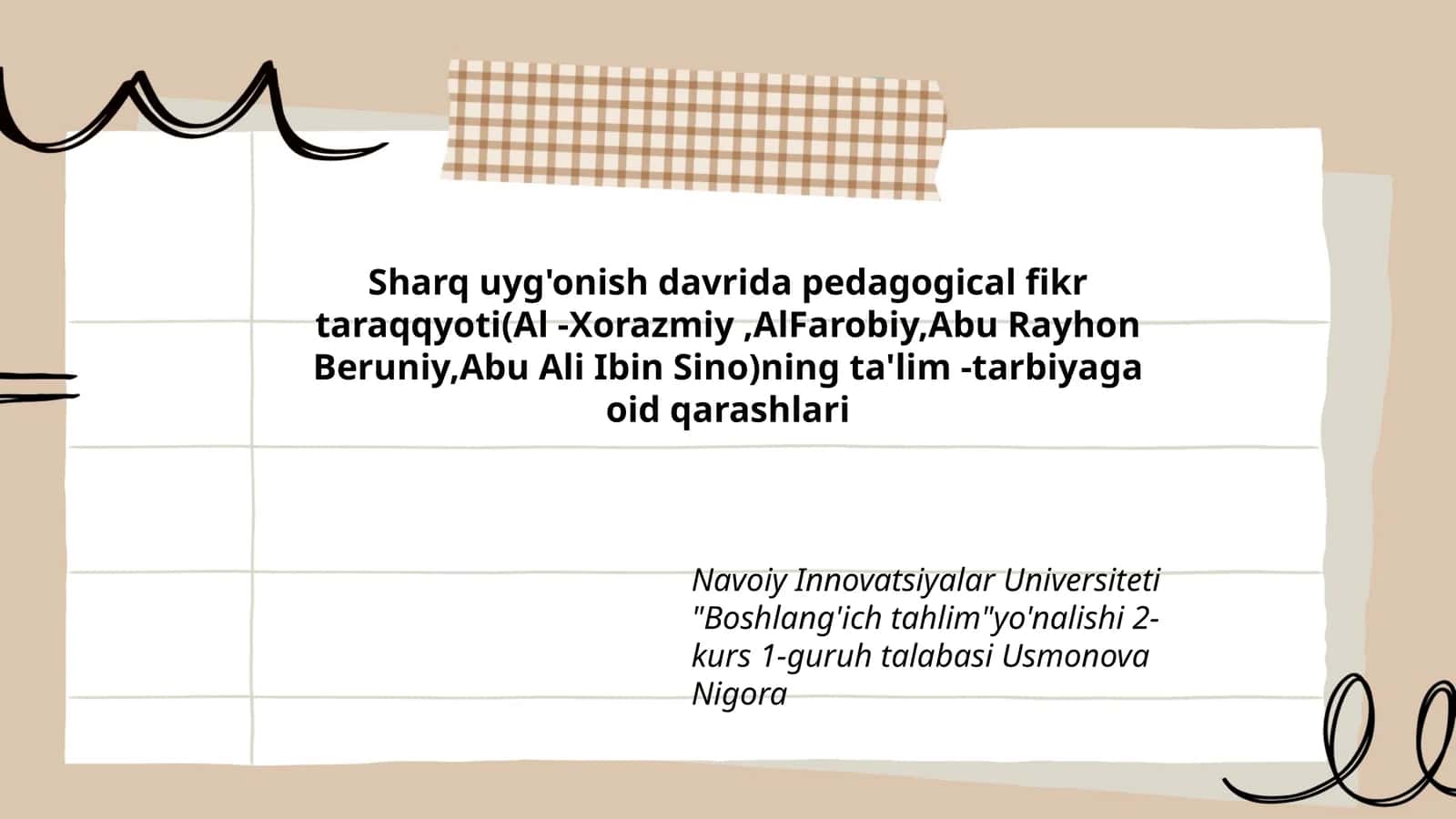 Sharq uyg'onish davrida pedagogical fikr taraqqyoti