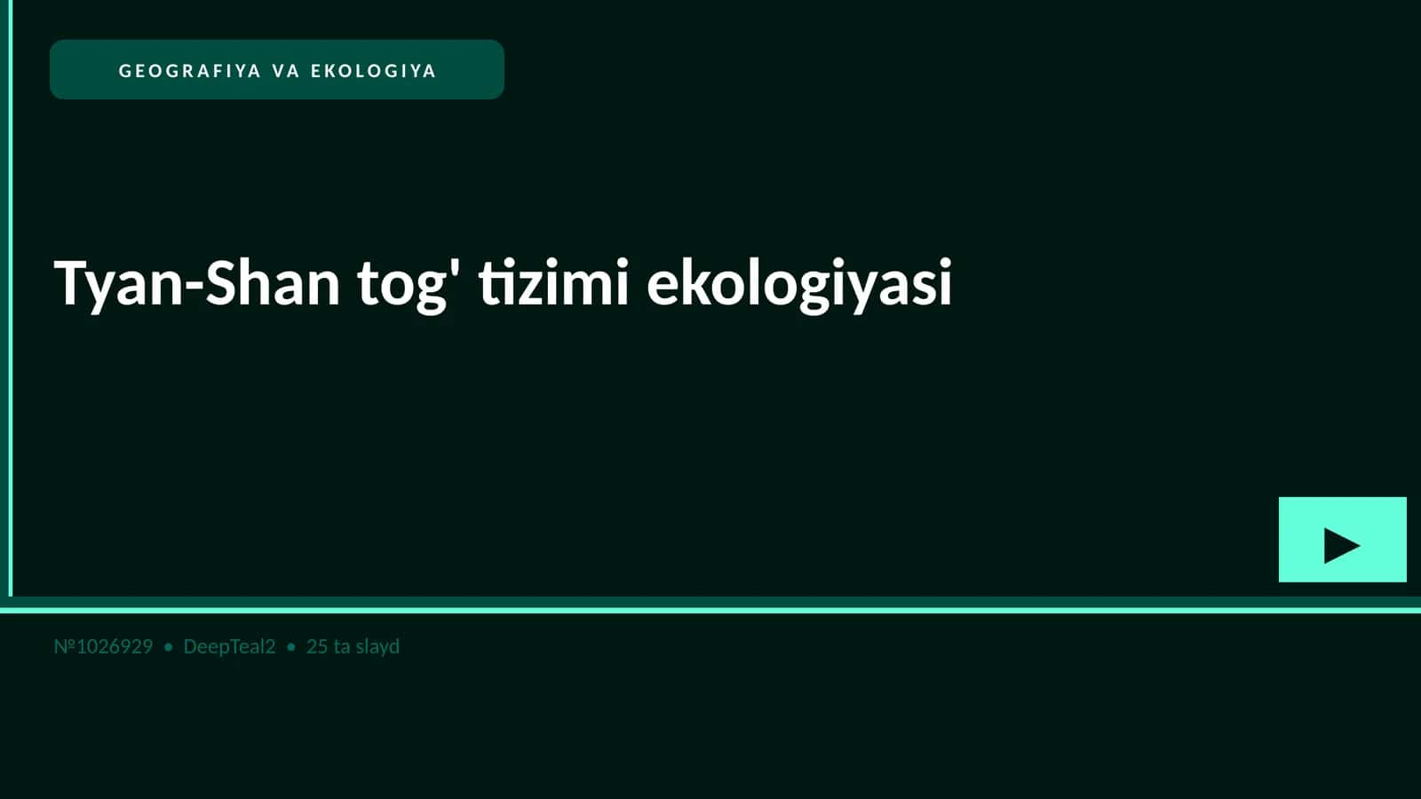 Tyan-Shan tog' tizimi ekologiyasi