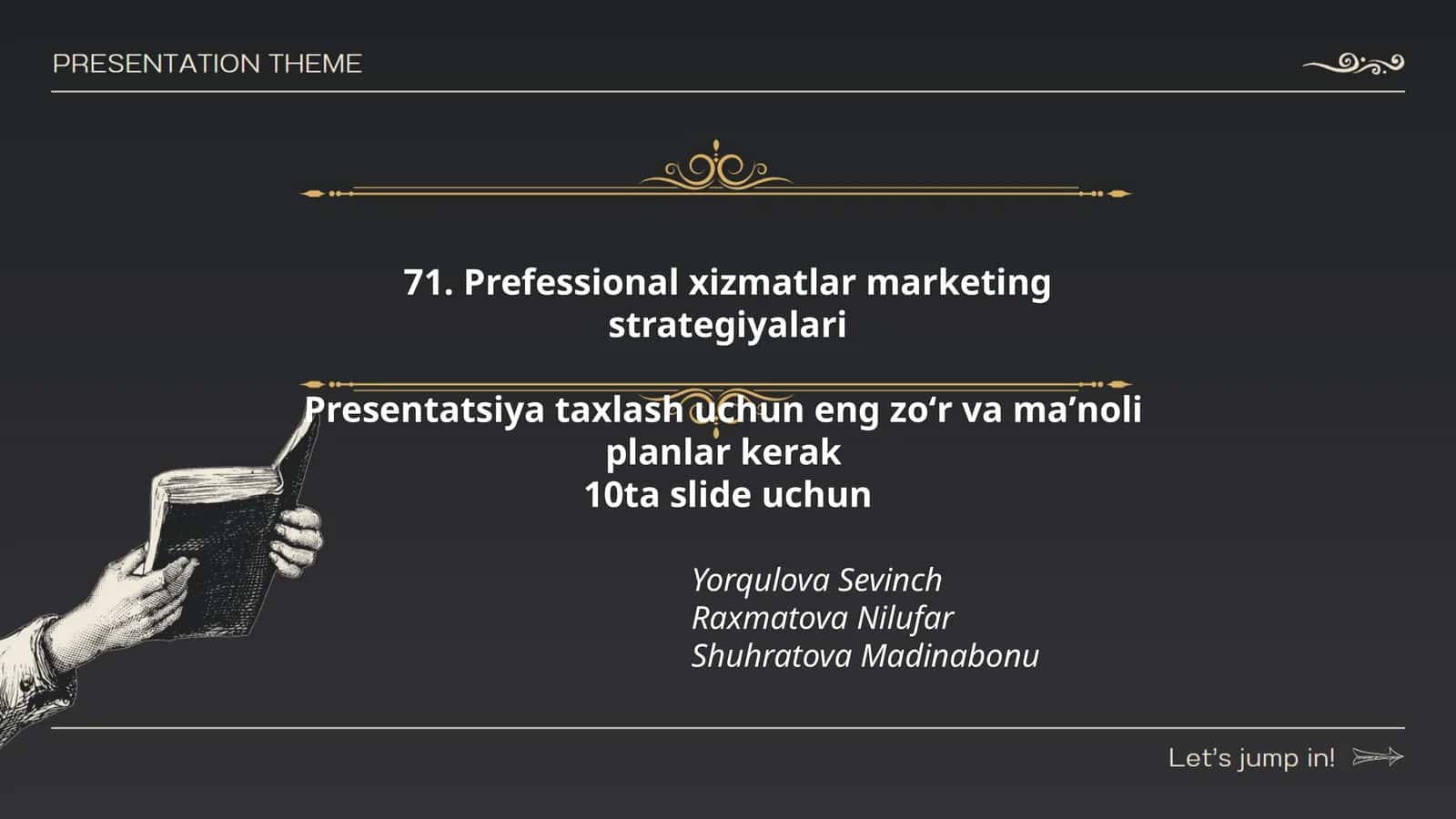 Prefessional xizmatlar marketing strategiyalari