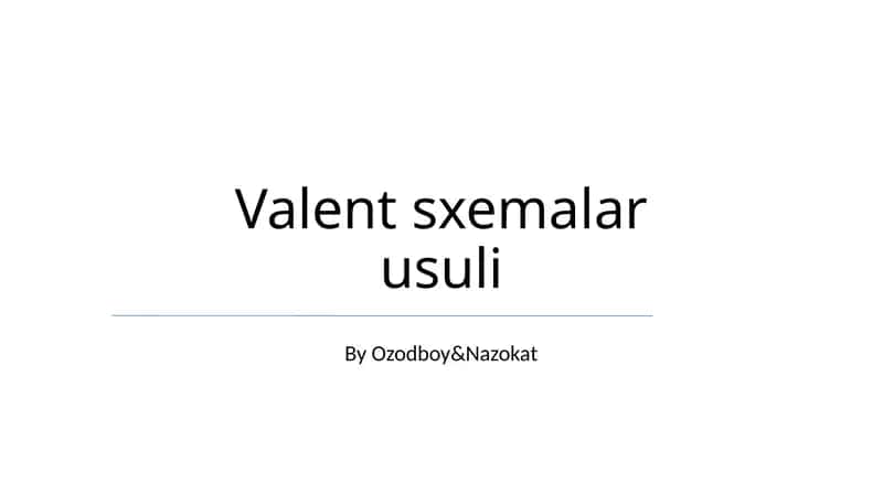Valent sxemalar usuli