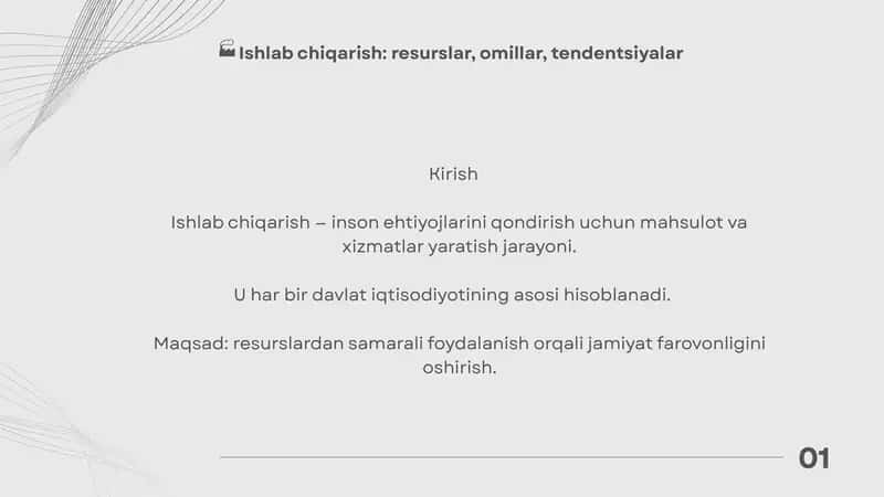 Ishlab chiqarish resurslari