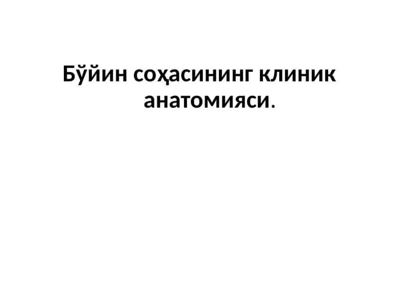 Бўйинсоҳасининг клиник анатомияси