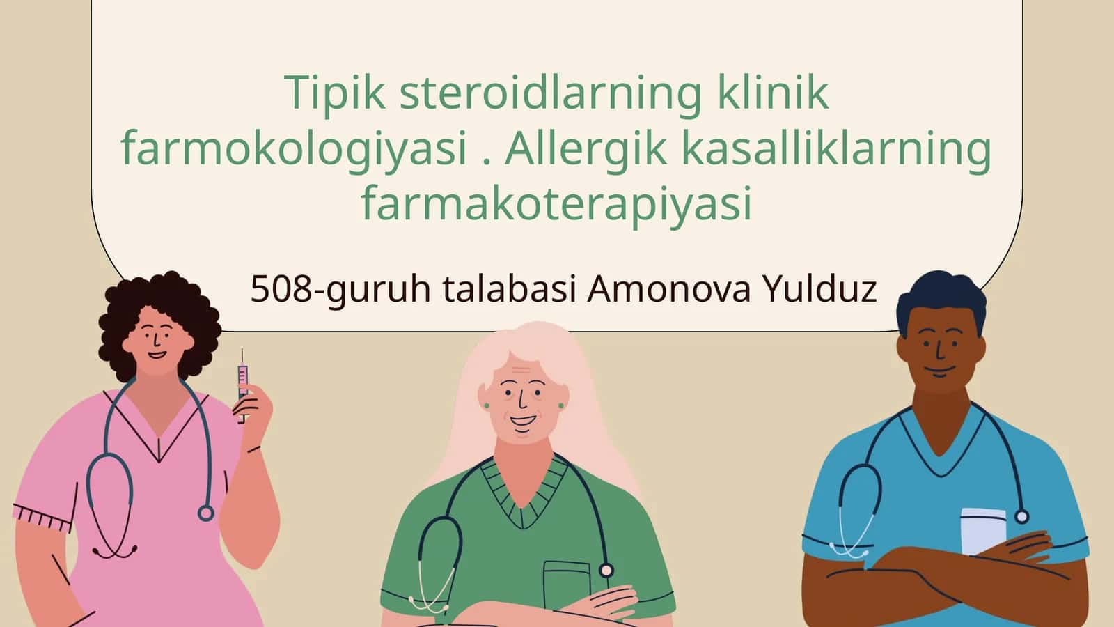 Tipik steroidlarning klinik farmokologiyasi. Allergik kasalliklarning farmakoterapiyasi