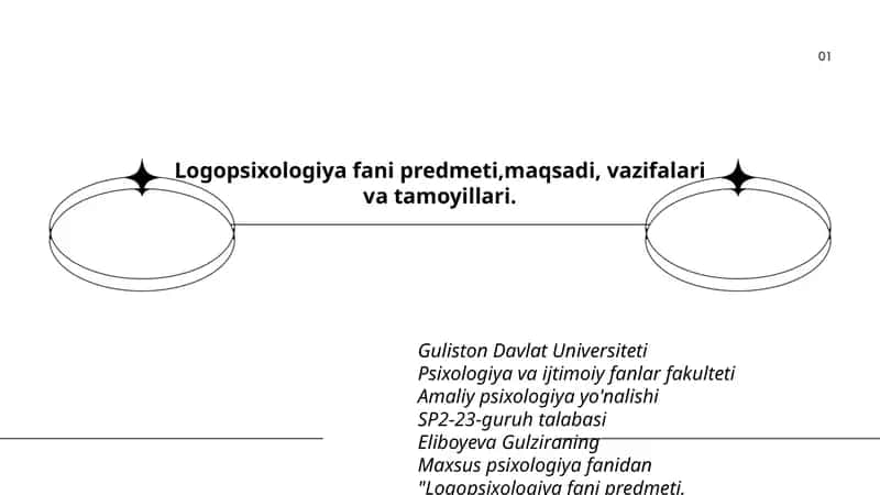Logopsixologiya fani predmeti, maqsadi, vazifalari va tamoyillari