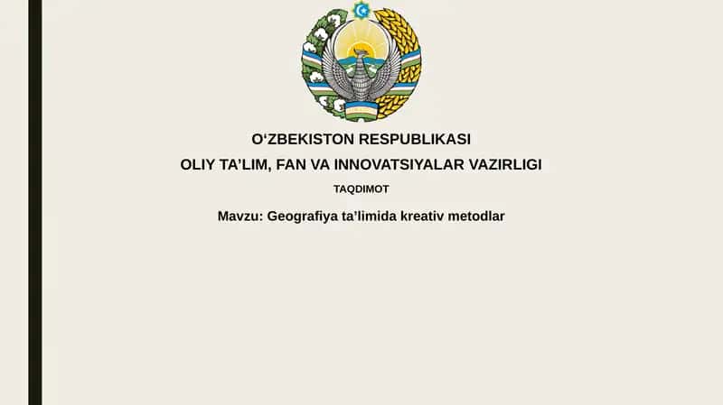 Geografiyata’limidakreativmetodlar