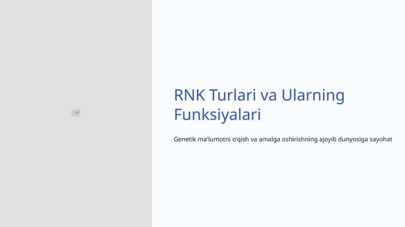 RNK Turlari va Ularning Funksiyalari