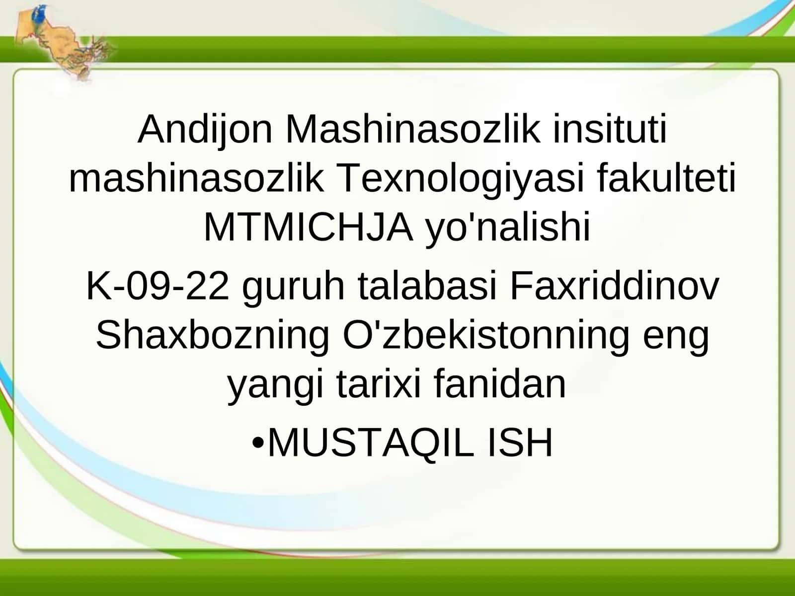 I.A. Karimov asarlarida milliy g`oyaning ilmiy-nazariy asoslanishi