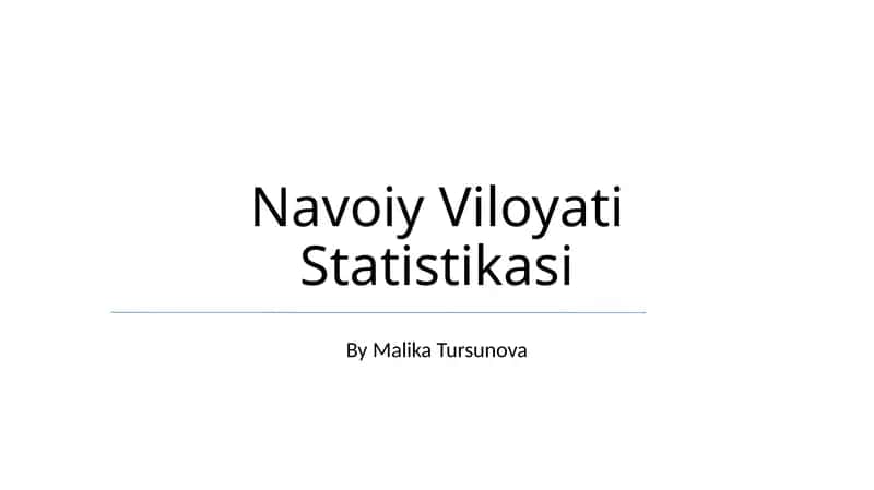 Navoiy Viloyati Statistikasi