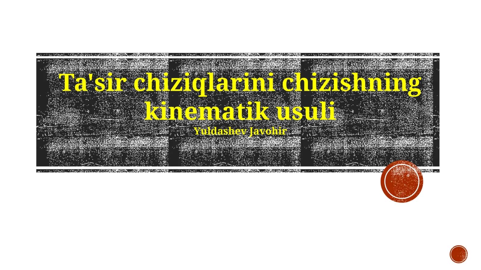 Ta'sir chiziqlarini chizishning kinematik usuli