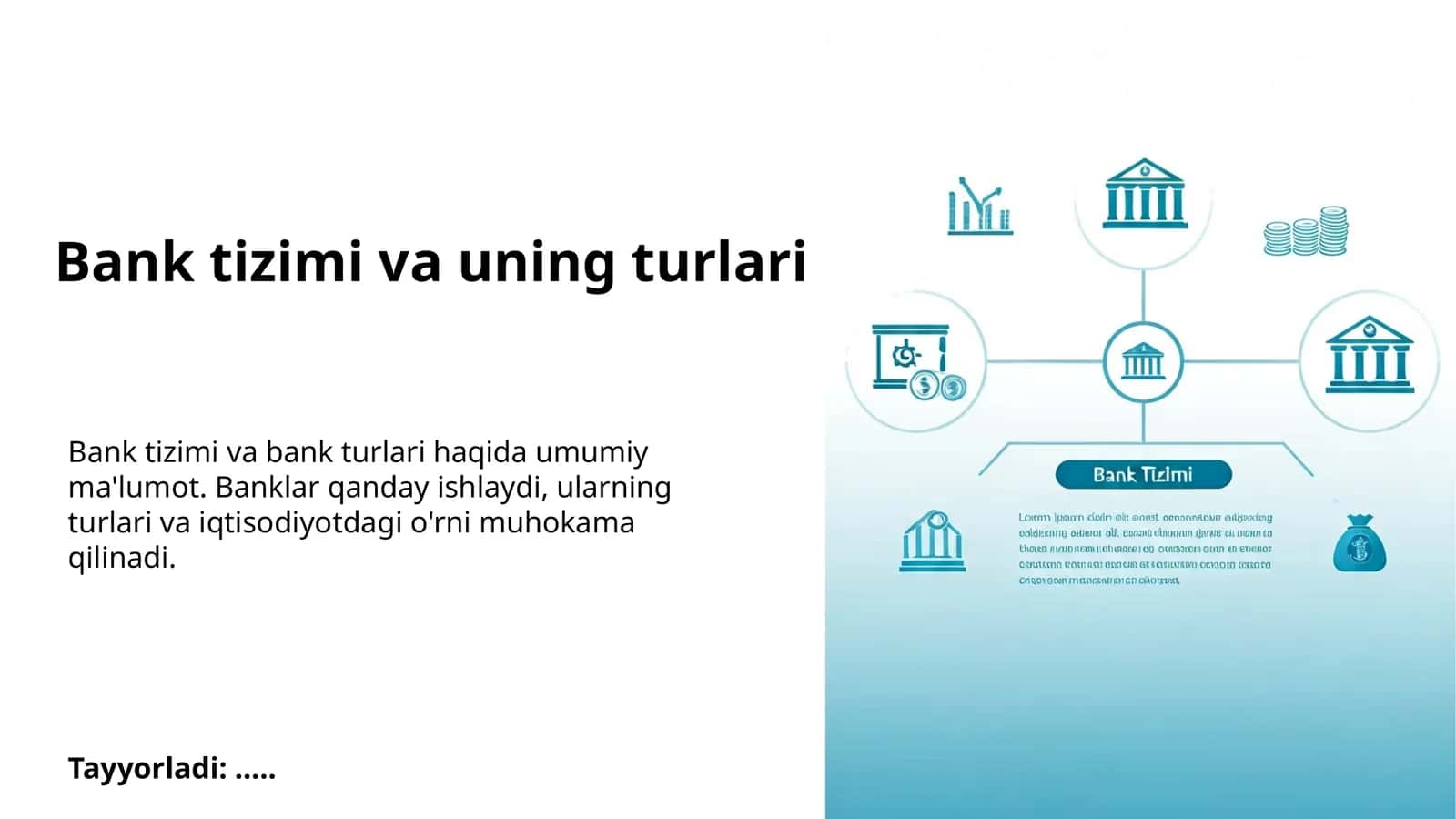 Bank tizimi va uning turlari