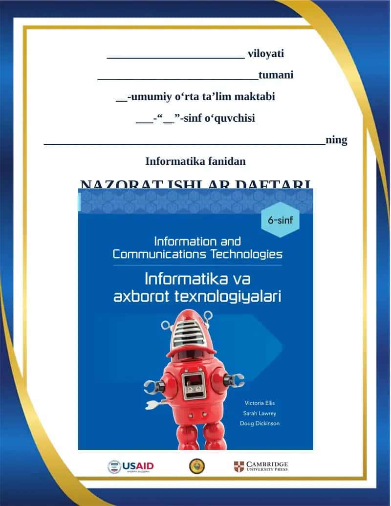 Informatika fanidan nazorat ishlari