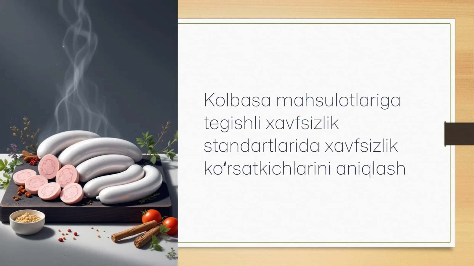 Kolbasa mahsulotlariga tegishli xavfsizlik standartlarida xavfsizlik koʻrsatkichlarini aniqlash