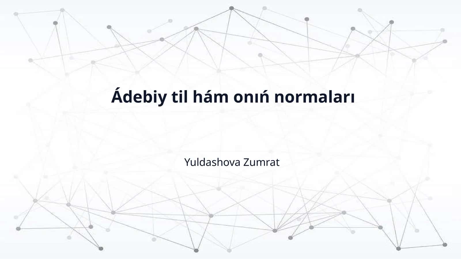 Ádebiy til hám onıń normaları