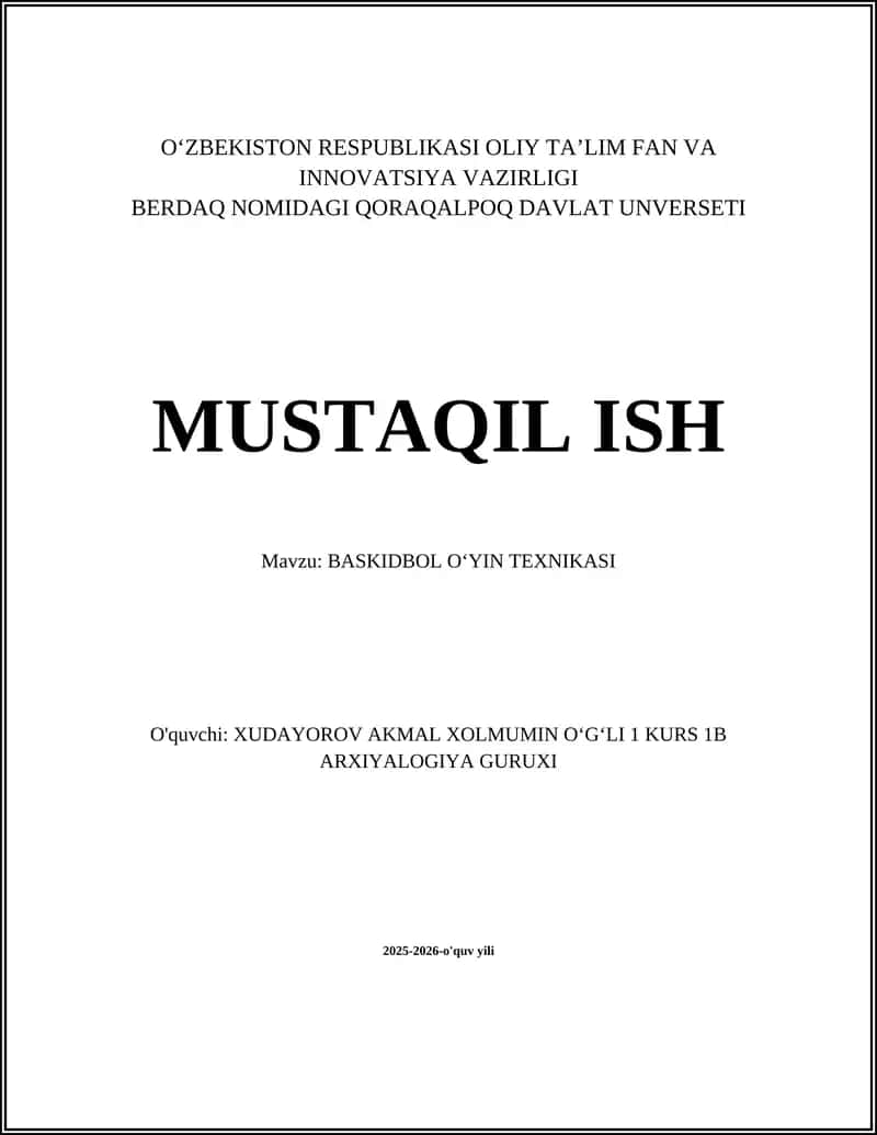 BASKIDBOL OʻYIN TEXNIKASI