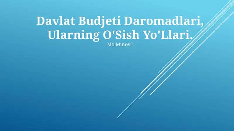 Davlat Budjeti Daromadlari