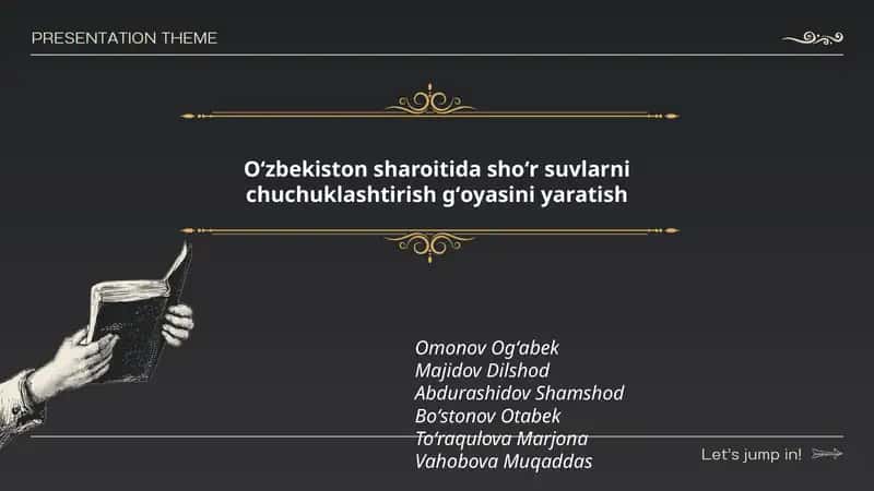 Oʻzbekiston sharoitida shoʻr suvlarni chuchuklashtirish gʻoyasini yaratish