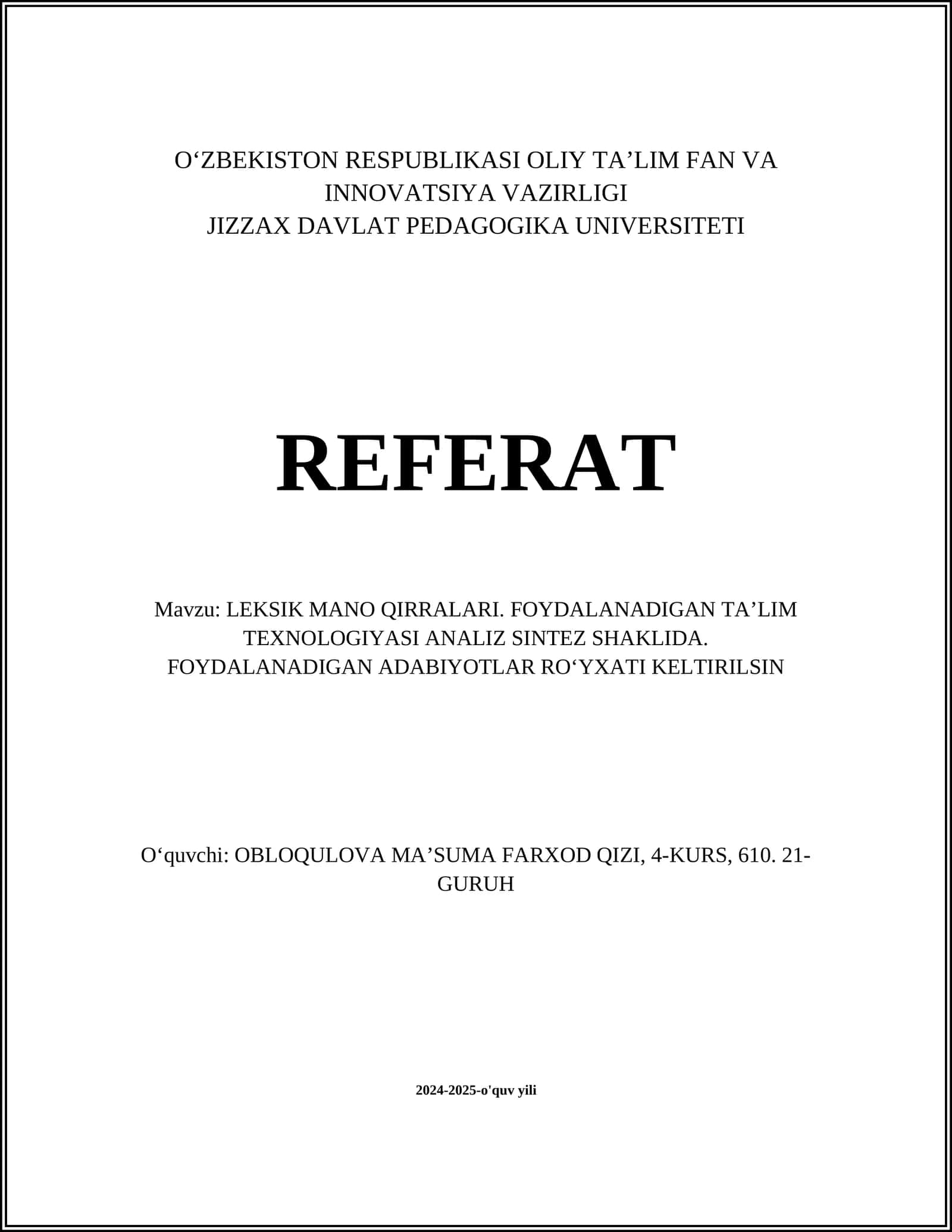 LEKSIK MANO QIRRALARI