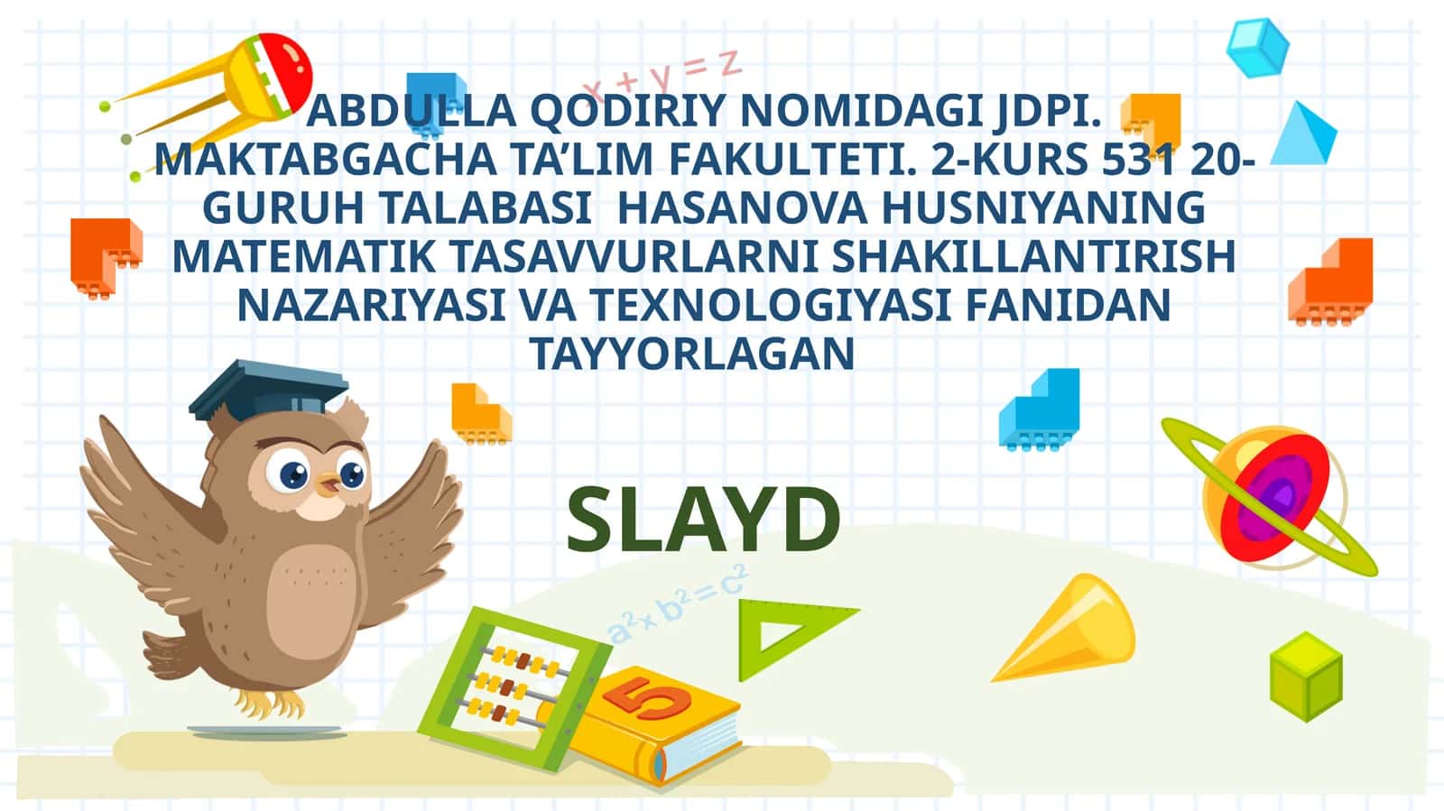 Matematik tasavvurlarni shakillantirish nazariyasi va texnologiyasi
